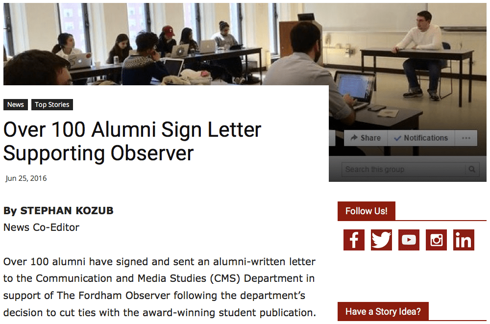 The Fordham Observer’s Milquetoast Journalism Manifests Itself Perfectly in Story About Its Own&nbsp;Well-Being